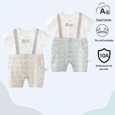 Antibacterial Summer Short-Sleeve Newborn Cotton Bodysuit