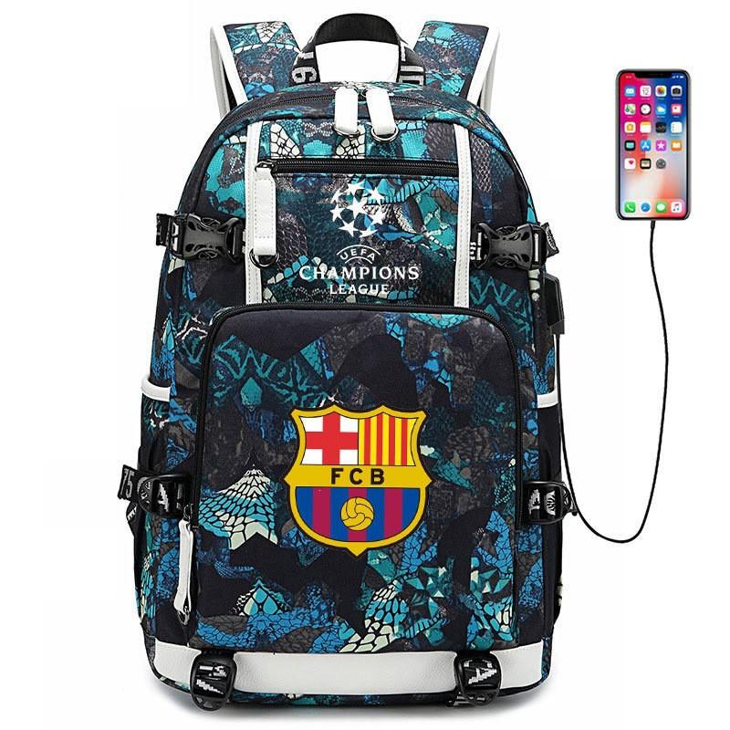 Fußball Rucksack Herren Damen - Dortmund Manchester City Liverpool FC Fan Sporttasche Mit USB-Anschluss