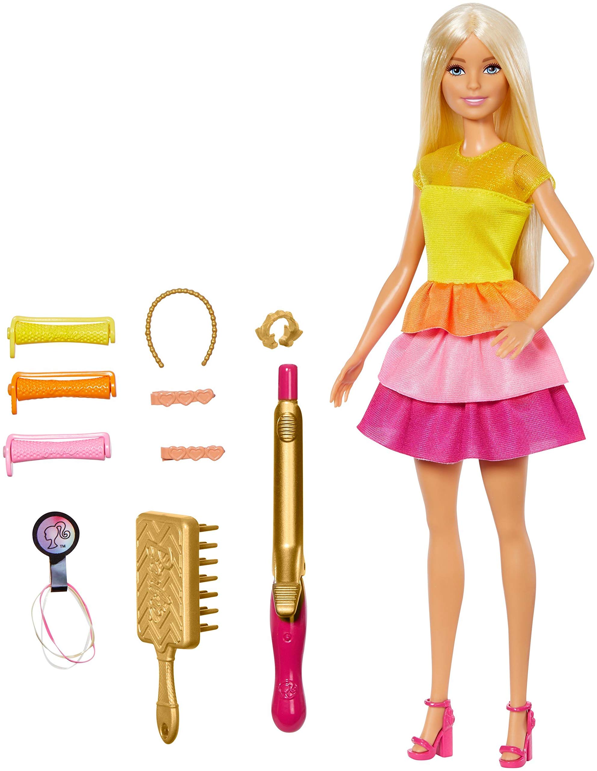 

Barbie Curly Hair Easy Hair Styling and Accessory 3 and GBK24 [Dress-Up Doll] [Doll Set] [Ages Up]