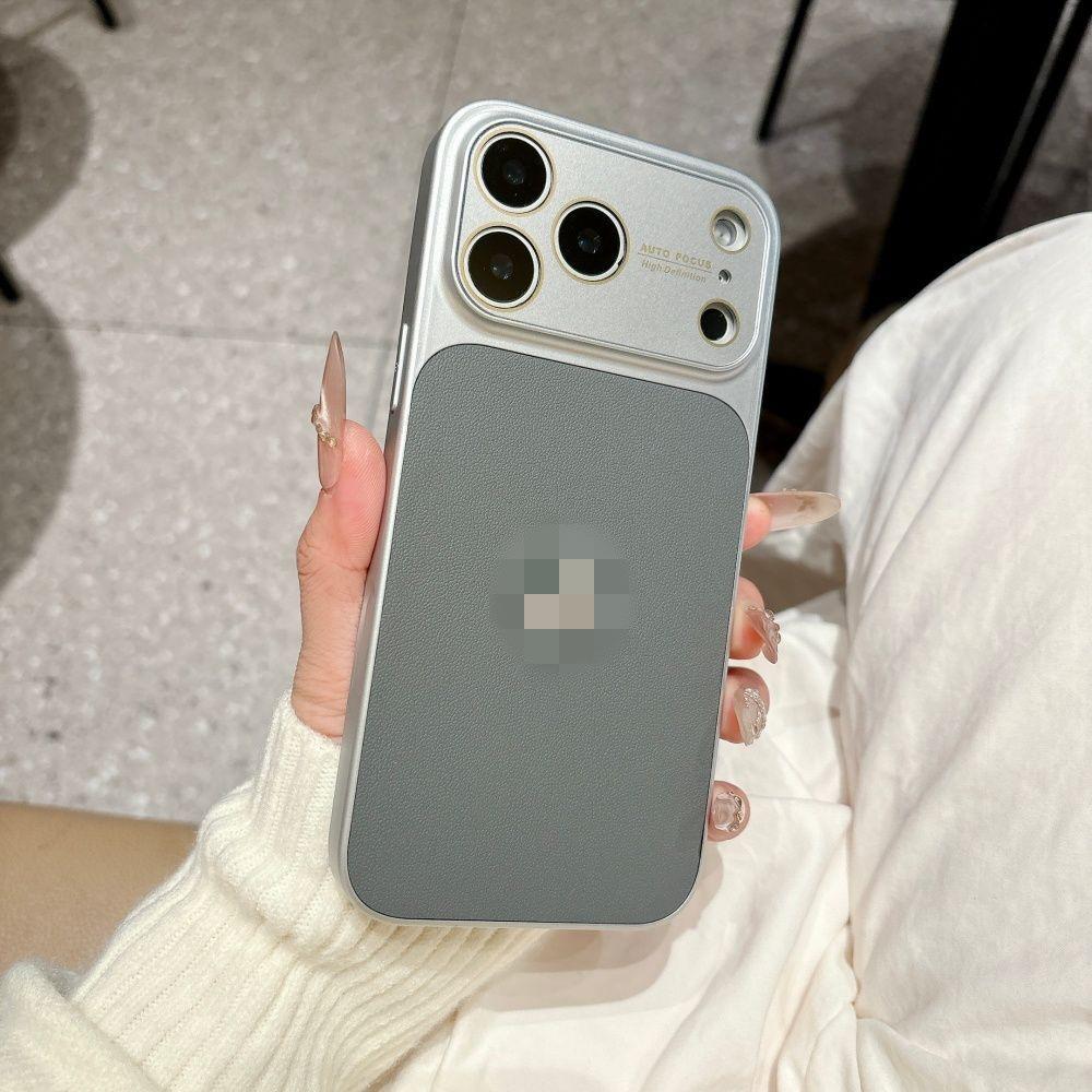 

Apple 16 Pro Max Matte Leather Texture Case with Full Coverage Frosted Lens for iPhone 14, 15, 13, 12 Apple 13 Pro