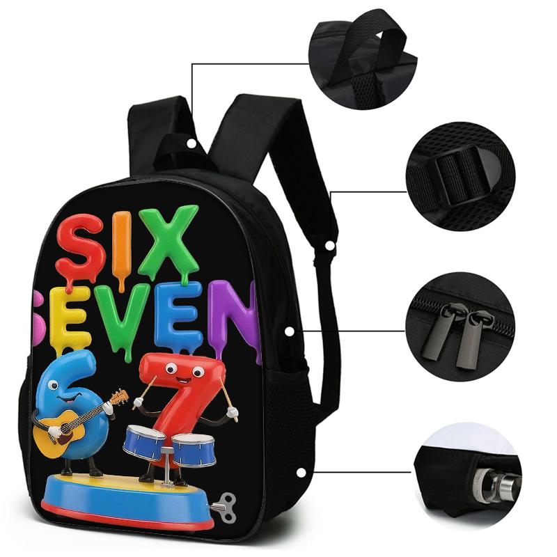 3PCS Numbered 6&7 Pattern Backpack Set | The Perfect Choice for School & Travel