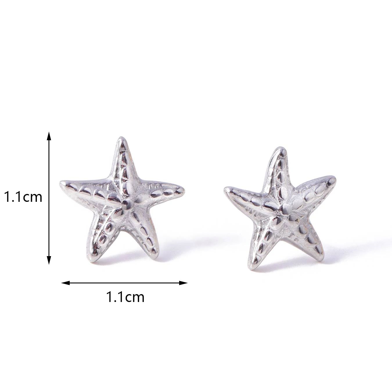 CARLIDANA Popular Ins Style Beach Stainless Steel Pentagonal Starfish Fashionable Marine Biological Design Jewelry Earrings