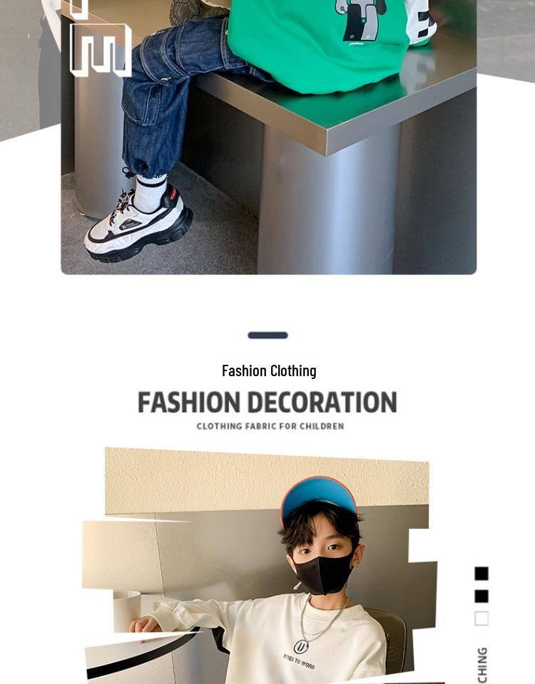 Chłopięca bluza w stylu streetowym na wiosnę 2024 dla dzieci - Modny top dla chłopców w średnim i dużym wieku