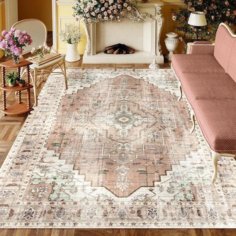 Europe Persia Style Retro Flowers Carpet Living Room Sofa Bedroom Bedside Study Kitchen Entrance Door Rug Non-slip Decor Mat