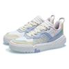Li Ning 001 UNBLOCK Slip Resistant Abrasion Resistant Low top Skateboard Shoes Women's White Blue Pink AGCR152-2