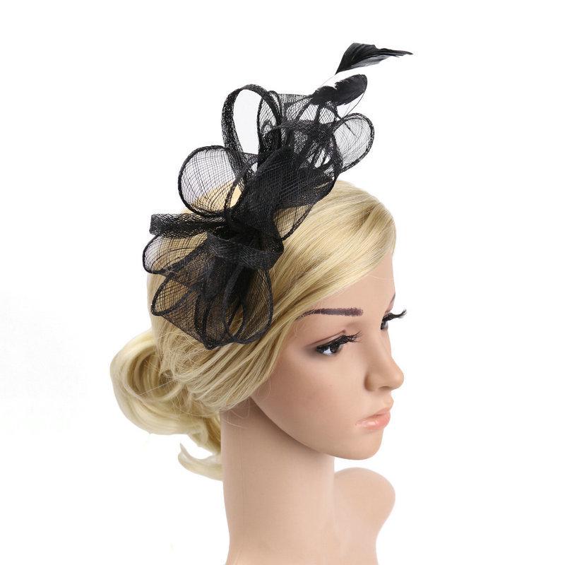 Ladies Flower Feather Fascinator Hair Band Fancy Dress Ascot Races Headpiece Ladies Flower Feather Fascinator Hair Band Fancy Dress Ascot Races Headpiece