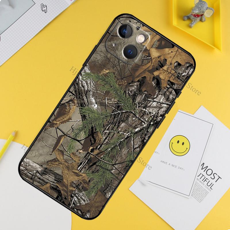 Hunting Camo Case For iPhone 13 11 12 14 15 16 Pro Max XR XS X Plus 13 Mini Bumper Cover Capa