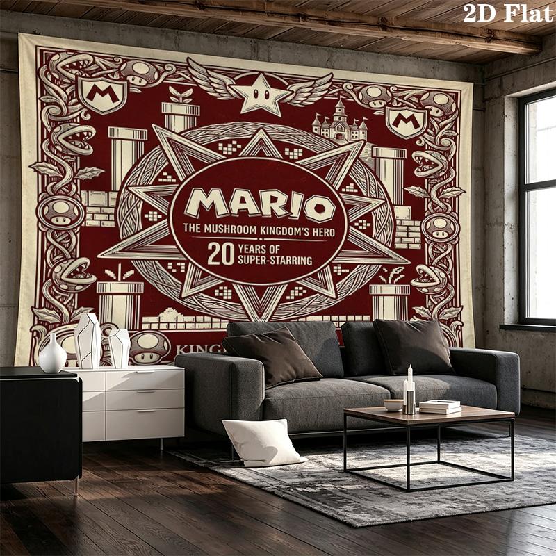 Super Mario Wall Tapestry Aesthetic Wall Hanging Printed Fabric Blanket Decorative Tapestries For Bedroom Living Room Home Decor