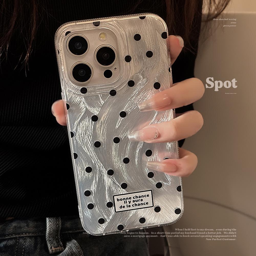 

Black Polka Dot Case for iPhone 13 iPhone 15 iPhone 16 Pro Max iPhone 11