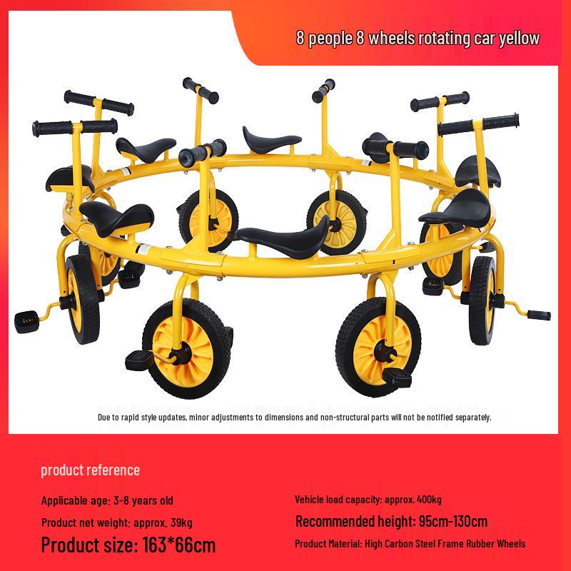 Children's Double Pedal Tricycle with Basket for Outdoor Play