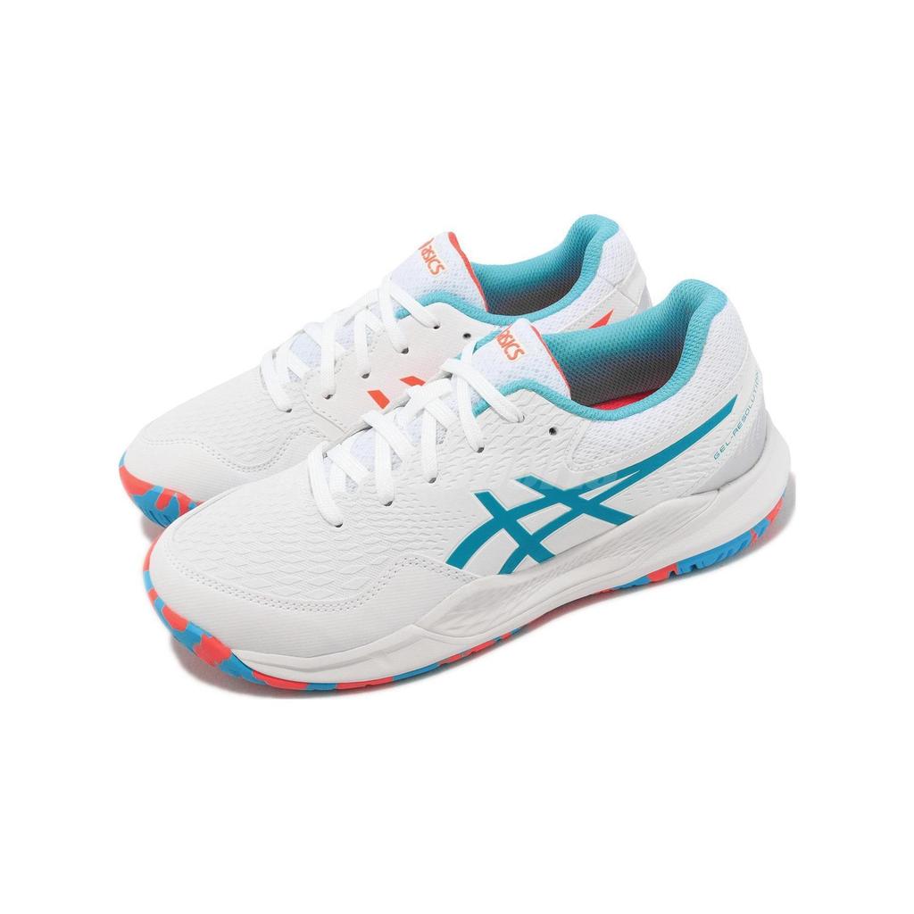 Asics Gel Resolution 9 Low top Kids' Training Shoes White Blue Kids' 1044A071-100
