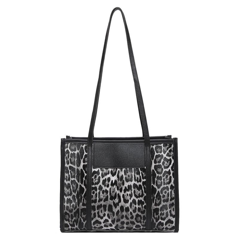 

Stylish Leopard Print Color Block Tote Bag For Women Ideal For Fall And Winter