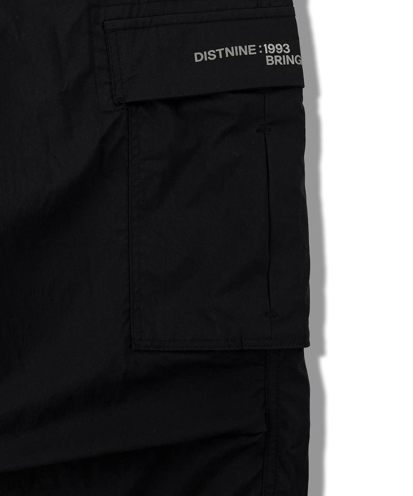 Dist Nine Knee-Length Elastic Parachute Cargo Pants Lq2Pu403_Black