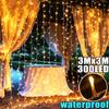 9x3/12x2m Christmas Lights Garland LED Curtain Icicle String Light Fairy Wedding Lighting Decoration Home Windows Party Garden