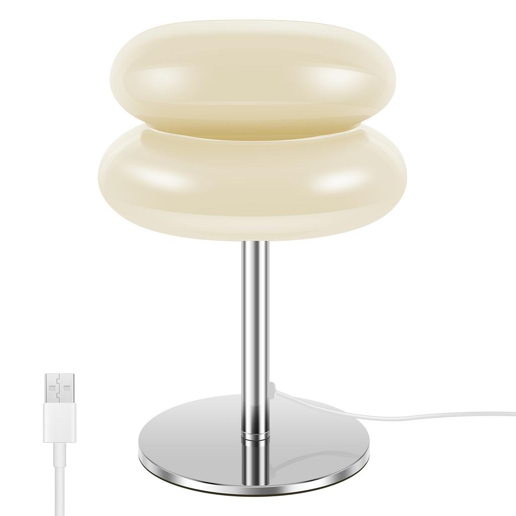 1Pc Glass Table Lamp 3 Color Dimming Living Room Atmosphere Lamps Eye Protection Night Light for Girl Bedroom Bedside Decoration