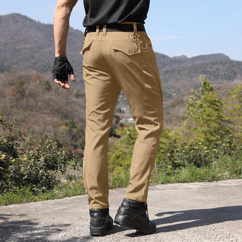 Herren-Fleecehose | Ripstop, Mehrere Taschen, Arbeitshose, Cargohose mit Reißverschluss zum Wandern, Camping, Angeln & Bauen