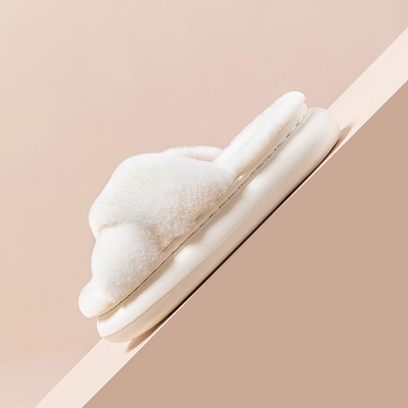 Hairy slippers women's autumn and winter outer wear non-slip indoor thick bottom home furry cotton slippers open winter