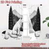 2D FLAT PRINTING 2pcs Curtains (Without Rod) Two Wolves In Mountains Popular Popular Curtain Semi-Sheer Curtains Crescent Moon