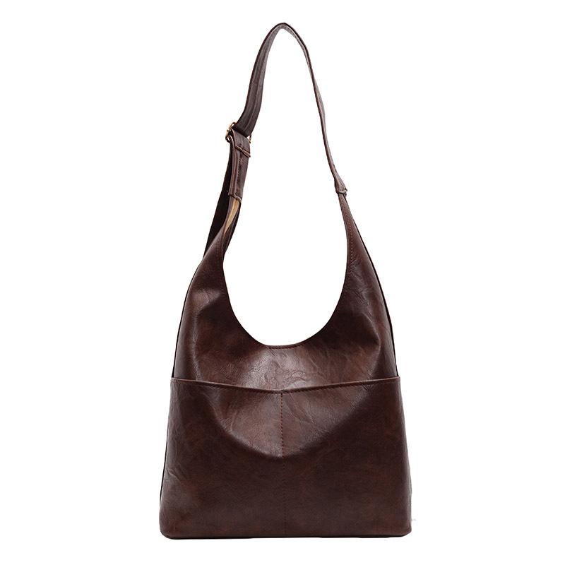 Retro underarm bag women 2025 texture commuting large capacity shoulder portable tote bag trend versatile simple style