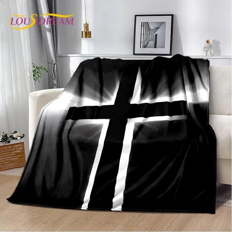 3D Pray Holy Bible Cross Jesus Soft Flannel Blanket for Bed Bedroom Sofa Picnic,Throw Blanket for Cover Outdoor Leisure Nap Gift