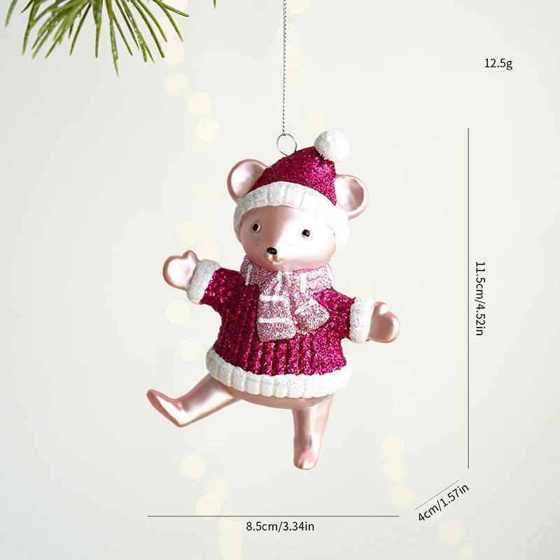 Horse Hanging Pendent For Christmas Tree Decorations Cartoon Animal Bear Ornaments Xmas Keychain Navidad New Year Decor