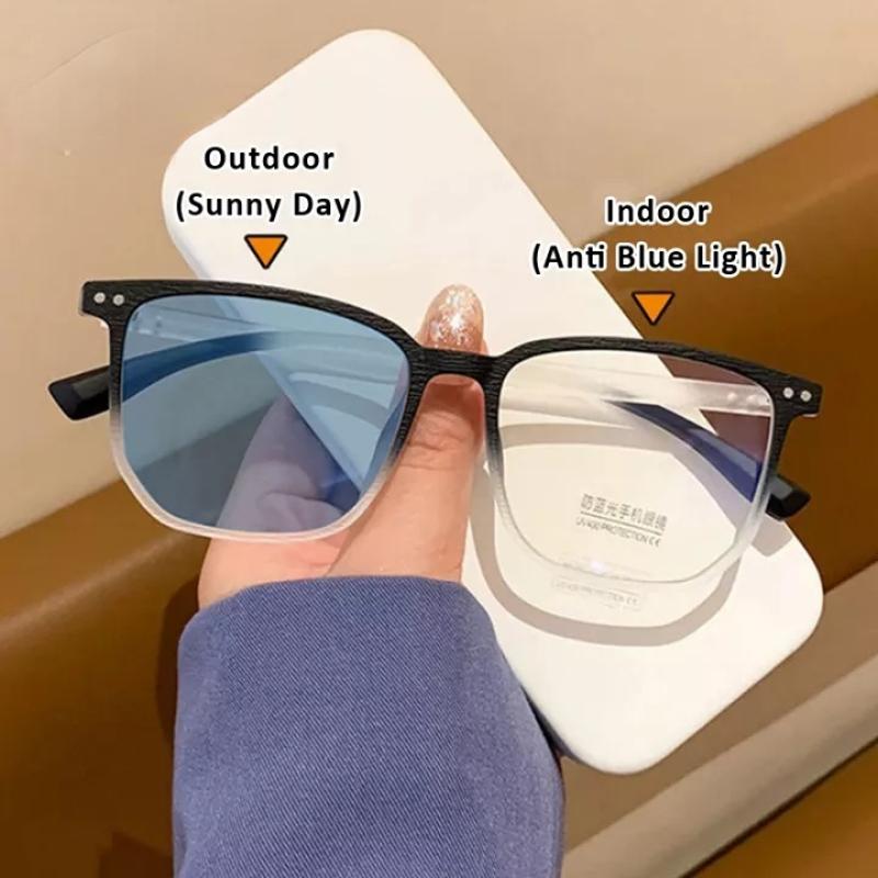 Style Reading Glasses Color Changing Myopia Glasses Ultra Light Blue Light Proof Glasses Unisex Sunglasses Women