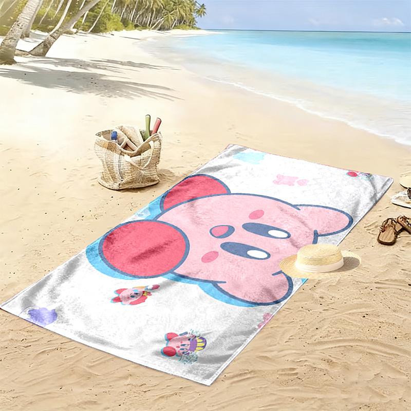 Kirby Print Beach Towel, Large Soft Quick Dry Towel for Beach Camping Swimming