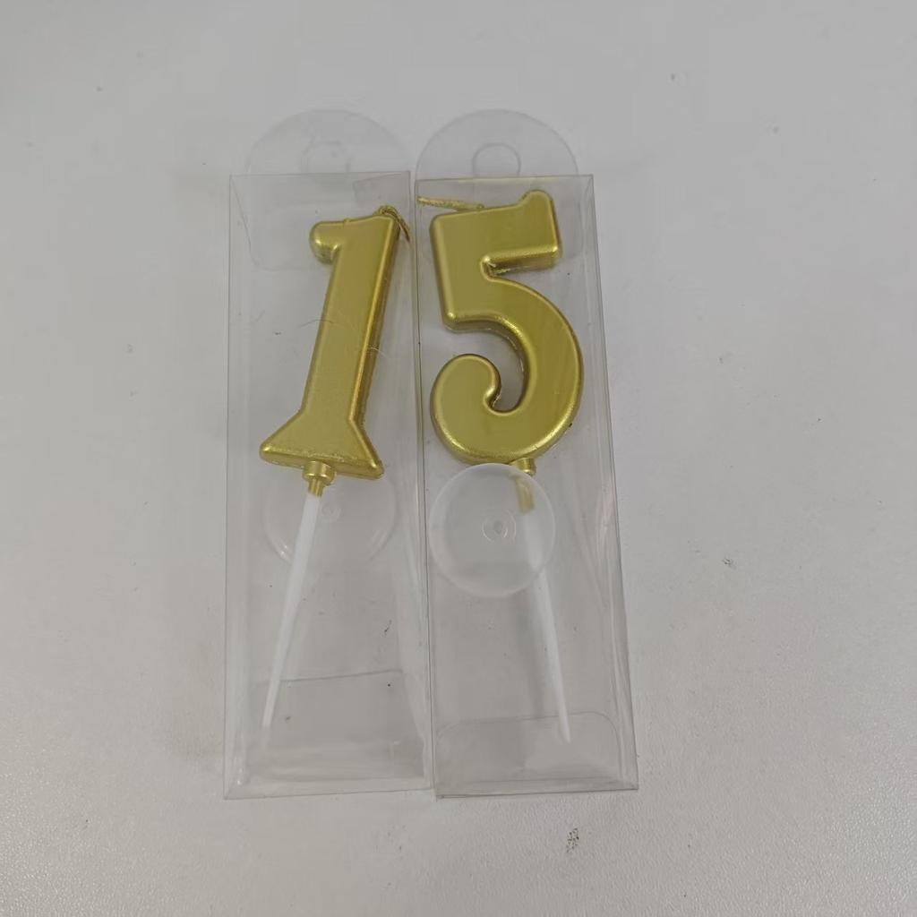 1/2/10pcs Number Birthday Candles, Gold Number Candles, Cake Number Candles, Party Celebration