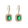 Delicate Female Earrings  Sterling SIlver Green Square AAA Zircon Emerald Earrings for Women Girls Statement  Bijoux