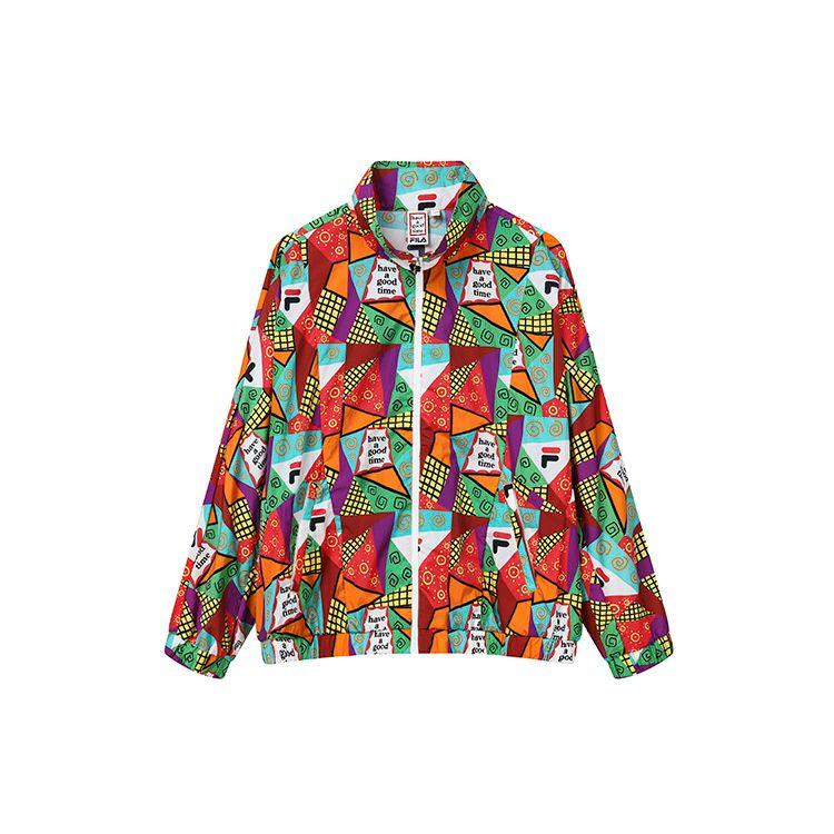Fila Color Block Letter Print Woven Jacket Women Jackets F11W229706F-ZA XL