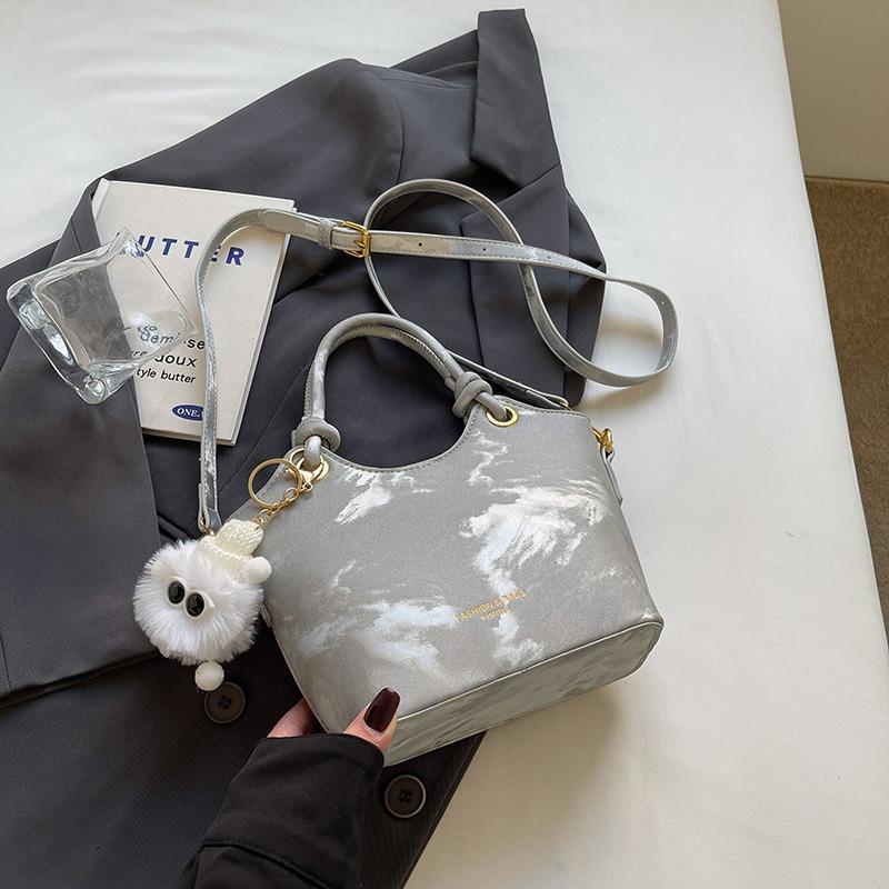 

Премиальная сумка женская новая сумка-ведро через плечо зимняя популярная сумка на плечо повседневная ручная сумка серебряный