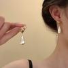 Water Drop Brushed Stud Earrings Medieval Vintage Temperament Earrings French Light Luxury Elegant Earrings