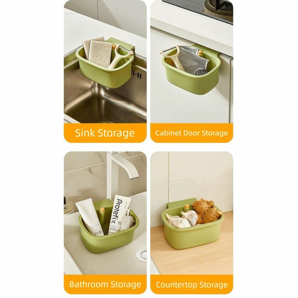 Quickly Drain Sink Hanging Strainer Basket 2 in 1 Soap Sponge Storage Shelf  Kitchen Accessories