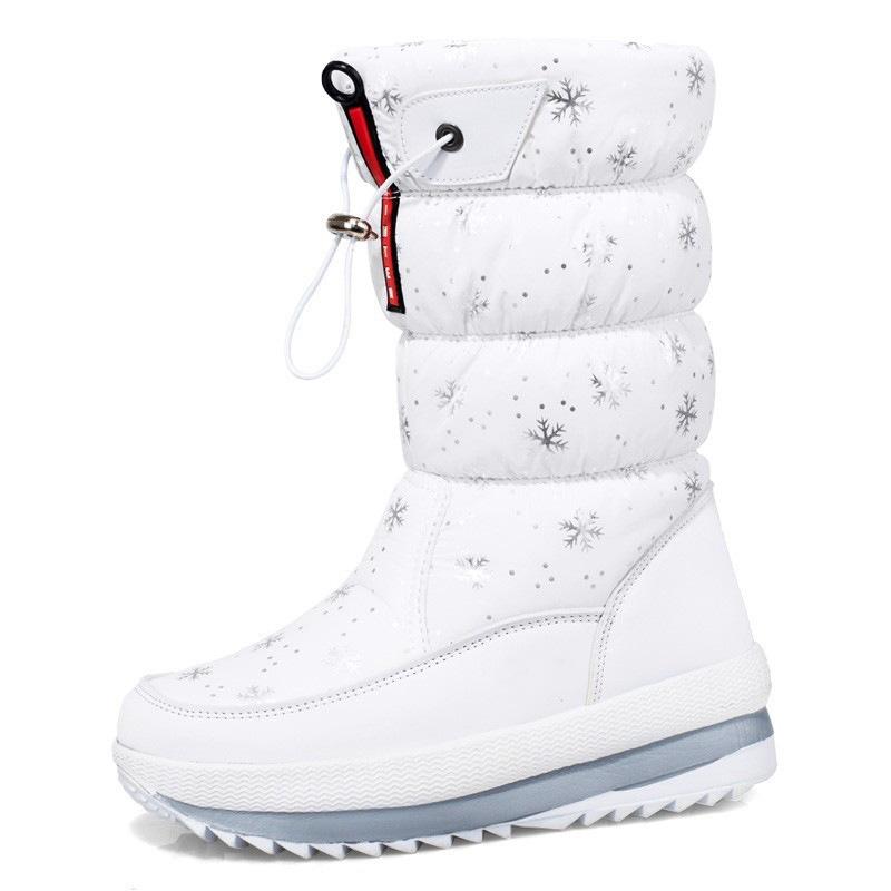 Northeast Women's Anti Slip Snow Boots Thick and Warm Winter Casual Waterproof Women's Shoes Mid Tube Large Cotton Shoes