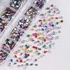 2000Pcs+ Colorful Rhinestones Nail Art Charms Multi Shape Crystal Flat Back Nail Gems 3D Mini Heart Star Butterfly Nail Diamonds