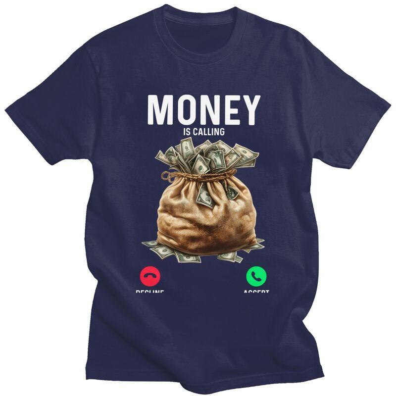 

Money Is Calling Tshirt for Men Short Sleeve Casual T Shirt Fashion Crypto Bitcoin Gift Tshirts Pure Cotton Tee Birthday Gift 4XL