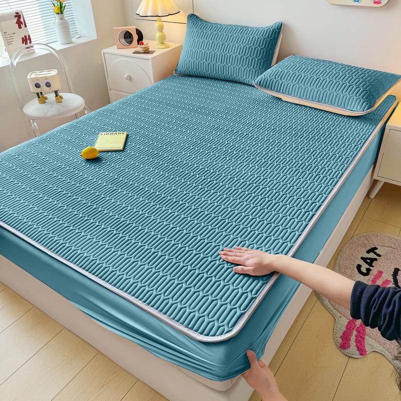 

Охлаждающий чехол для матраса и наволочки из натурального латекса, толстый коврик для кровати на лето, мягкий дышащий ледяной шелк, охлаждающие коврики для декора кровати 135x200x30cm