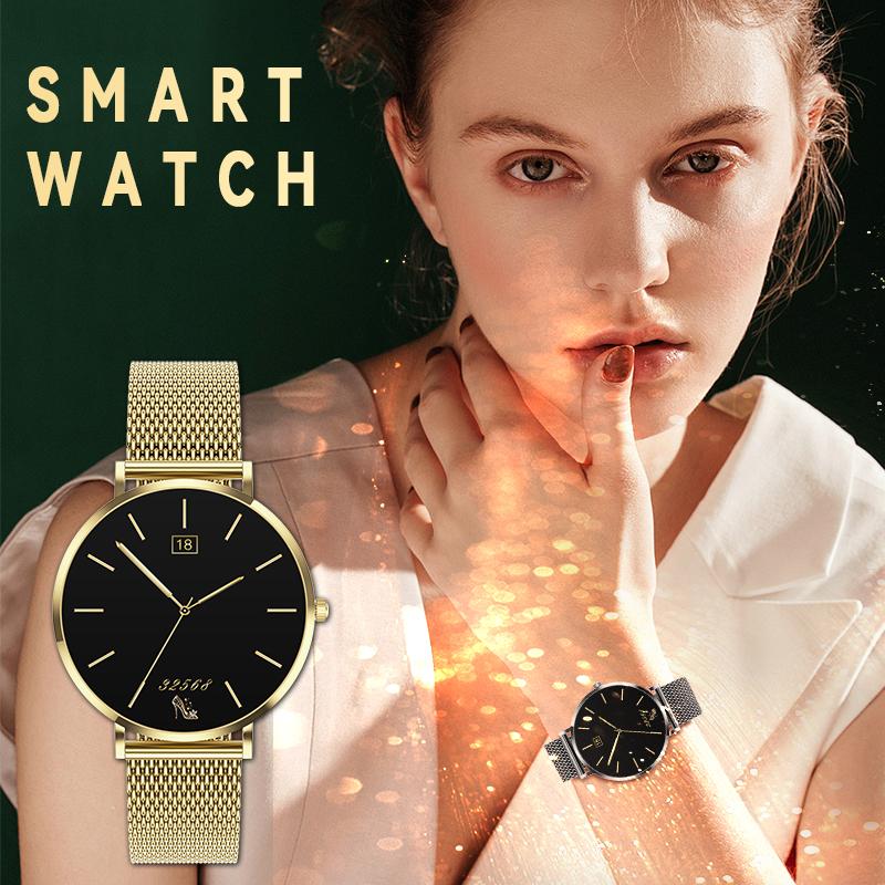 SACOSDING Mini Ultra Thin Fashion Ladies Smart Watch AMOLED Screen Health Monitor Wristwatch Fitness Tracker Women Ladies Smartwatch