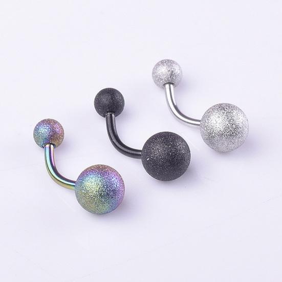 Limeimei Sexy Mulheres Aço Inoxidável Dupla Bola Barbell Umbigo Anel Body Piercing Jóias