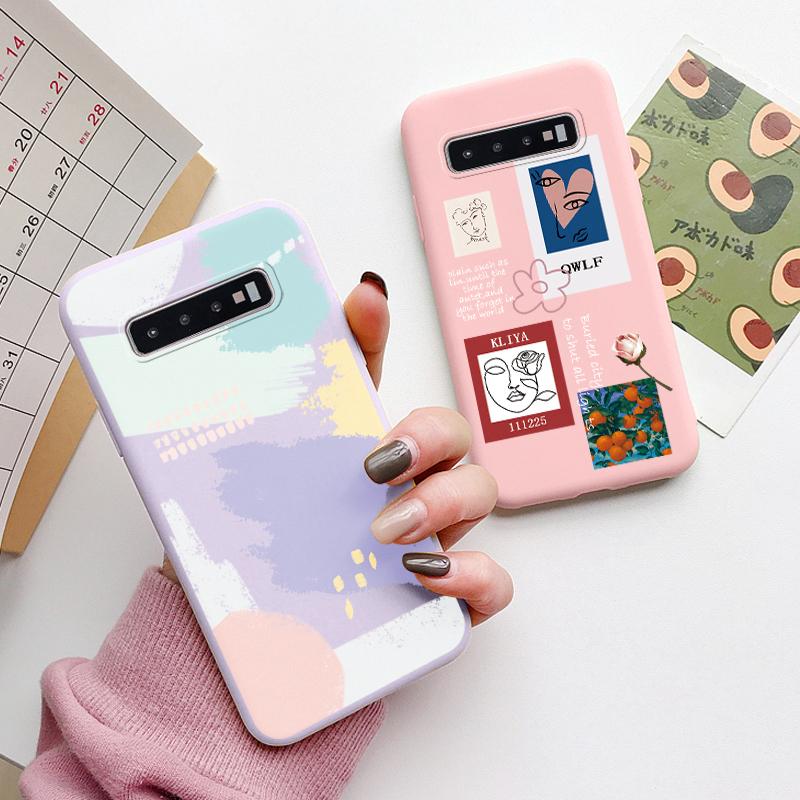 Case For Samsung Galaxy S10 Plus S 10 S10E Cover Cloud Graffiti Illustration Kanagawa Label Silicone Fundas For Samsung S10 S10e