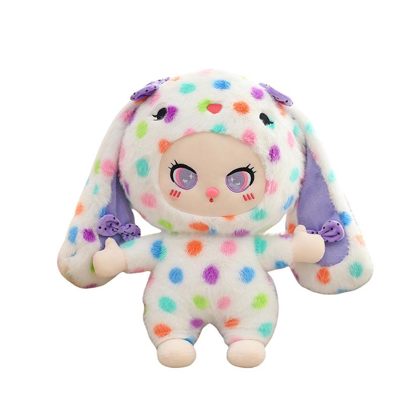 Baby dreijährige gepunktete Puppe Plüschtier Puppe großes Wurfkissen Kaninchen Mädchen Geschenk Puppe