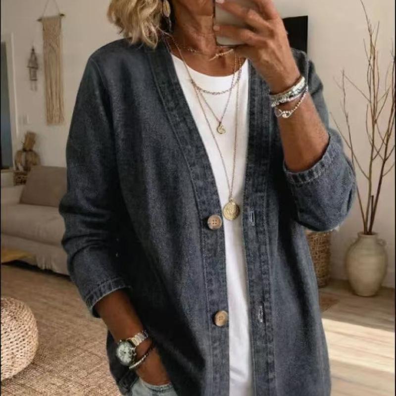Damen Strickjacke Leichte Blaue Jacke Langärmeliges Oberteil Zeigt ein Stilvolles Und Flexibles Design, Das Perfekt für Frühling, Sommer Und Herbst Ist