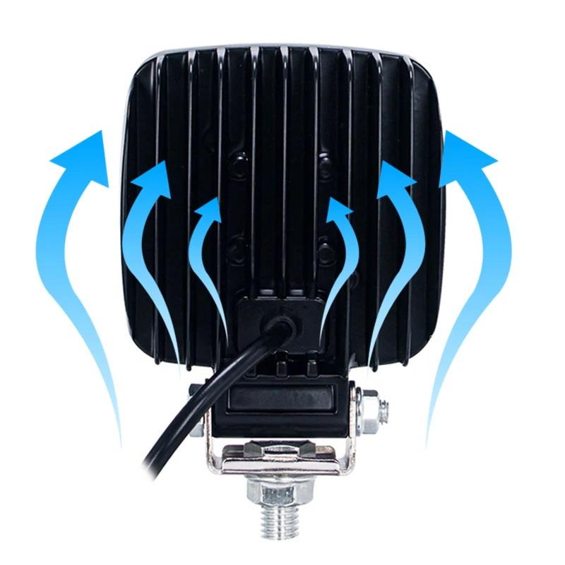 4 Inch Led Flood Light Excavator Squar Forklift Tractor Heavy Duty Blub Offroad 12V 24V 6240Lm Agricultural Vehicles