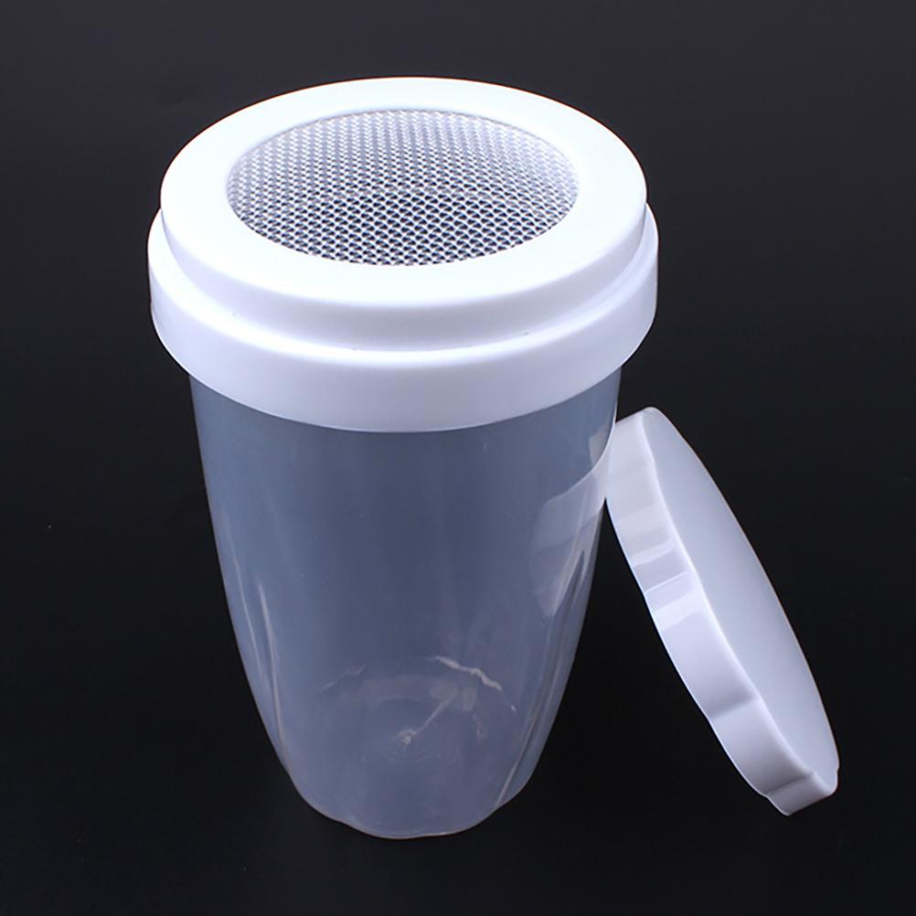 Mehlpuder Dosen Manuelles Puderzuckersieb Kunststoff Mehlsieb Flasche
