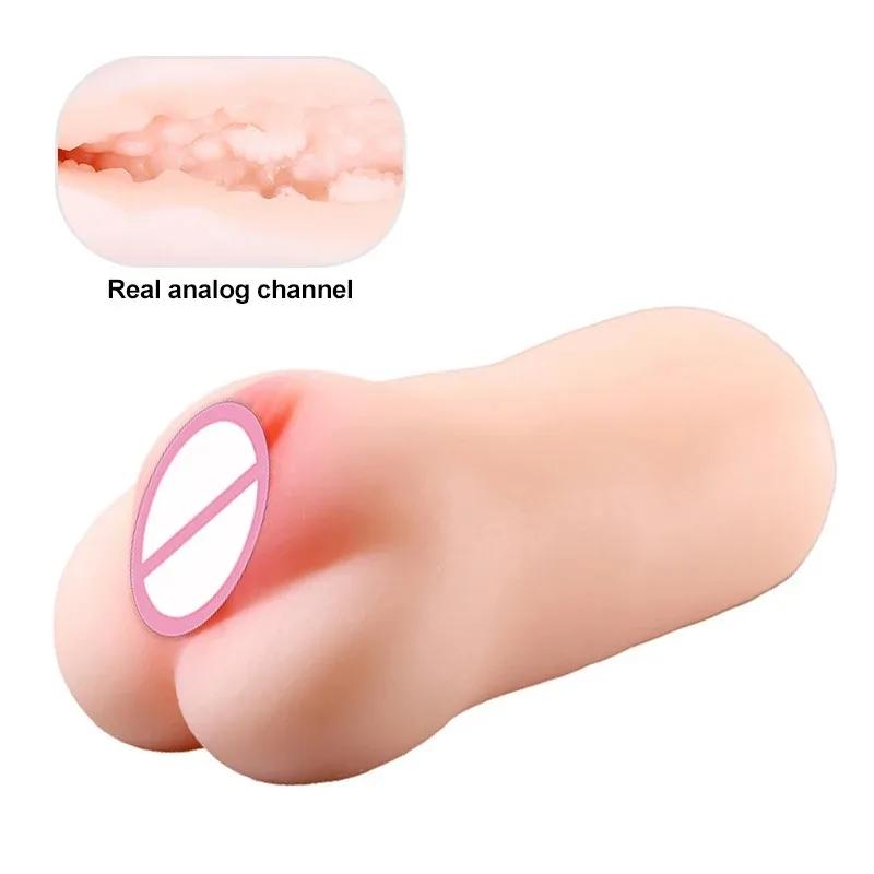 Soft Men's Airplane Cup Simulated Pussy Vagina Penile Stretcher Cock Enlargement Male Masturbator Double Penetration Sex Toys