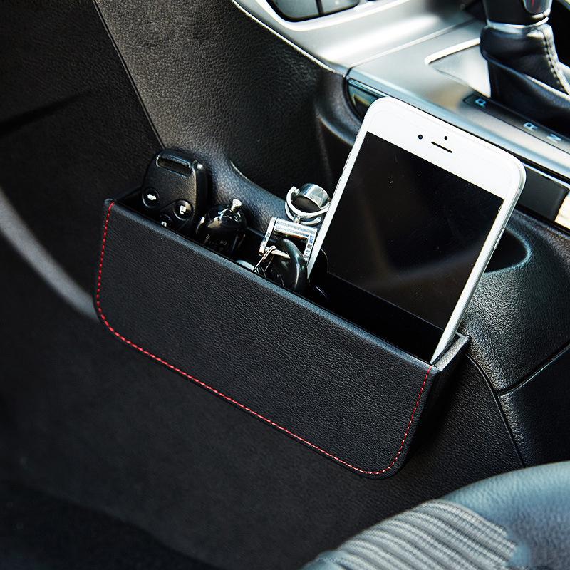 1PC Car Seat Gap Multifunctional Storage Box Driver Side Seat Gap Organizer Phone Holder Box Black Car Decor Accessories Interior