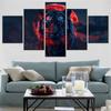 5 Pieces Canvas Wall Arts Poster Paitning Animals Tiger Red Aesthetic Wallpaper Home Decor Picture Printing Interior Artwork