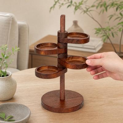 Scaffale portaoggetti girevole, Organizer in legno multiuso, Porta gioielli portatile salvaspazio, per Cucina Bagno Camera da letto Dormitorio