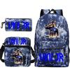 Football Player Peripheral Student Schoolbag Set, Youth Backpack Three-Piece Set