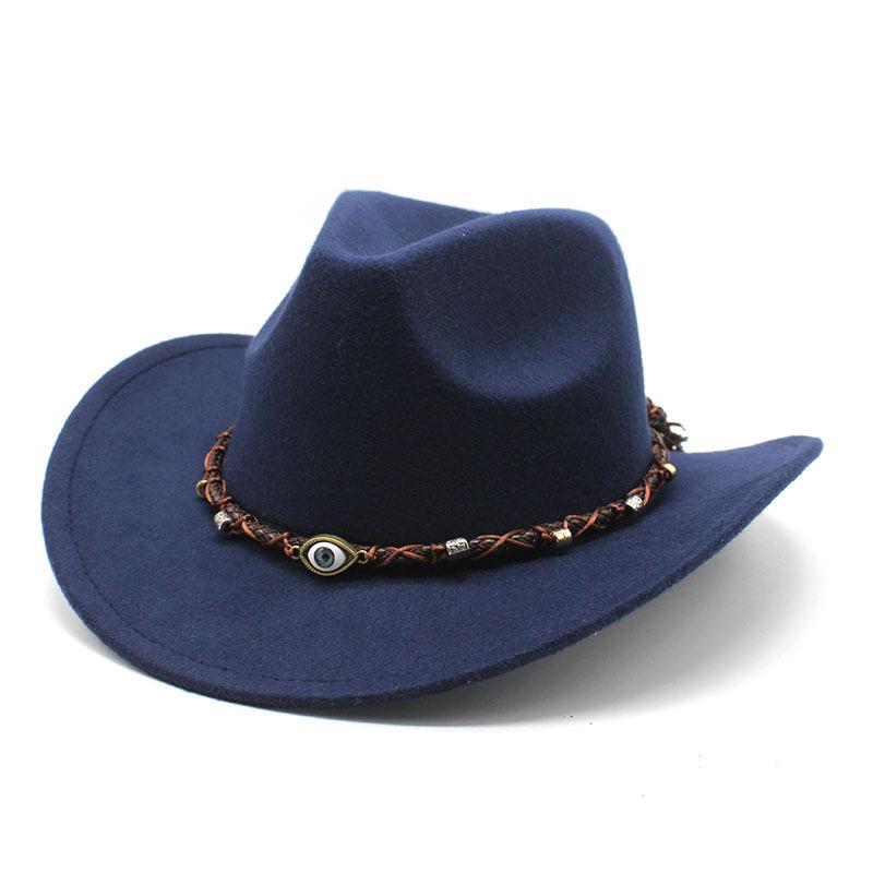 Versatile Western Cowboy Hat Rolled Brim Hat Men'S And Women'S Tibetan Top Hat